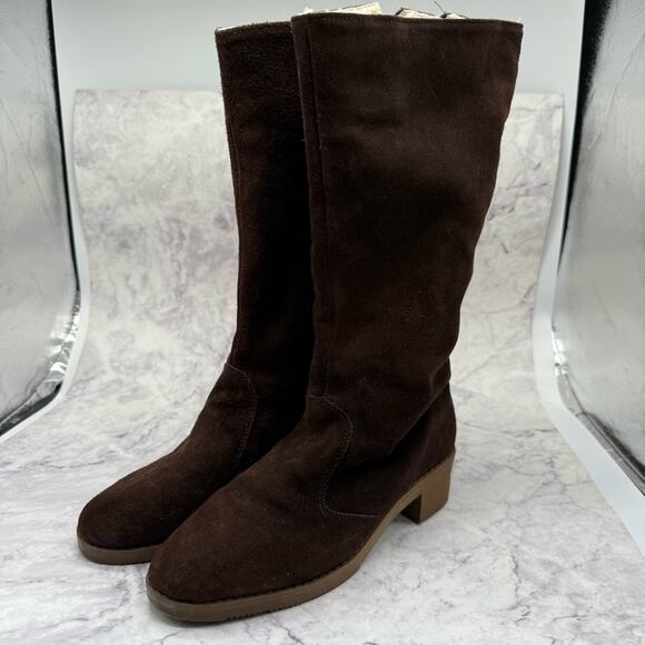 L.L. Bean Brown Heeled Boots with Suede Finish, Vintage. Size 9M. Excellent cond - Picture 1 of 8